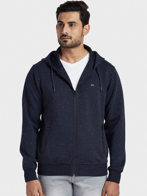 

ColorPlus Men Navy Blue Solid Hooded Sweatshirt