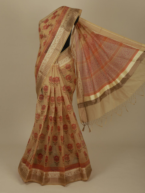 

Pothys Mustard Woven Design Supernet Saree