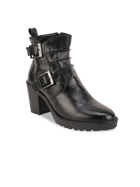 

Bruno Manetti Women Black Solid Heeled Boots