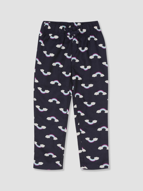 

GAP Girls Blue & Purple Printed PJ Pants
