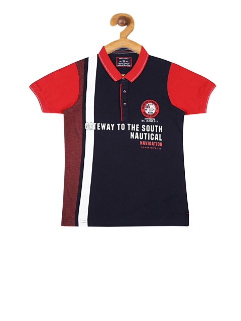 

Monte Carlo Boys Red Colourblocked Polo Collar T-shirt
