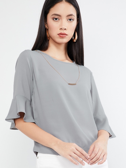 

max Women Grey Solid Top