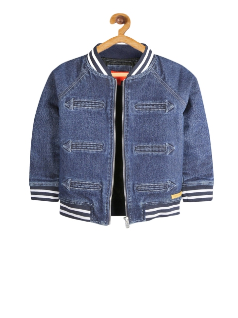 

Cherry Crumble Boys Blue Solid Denim Jacket