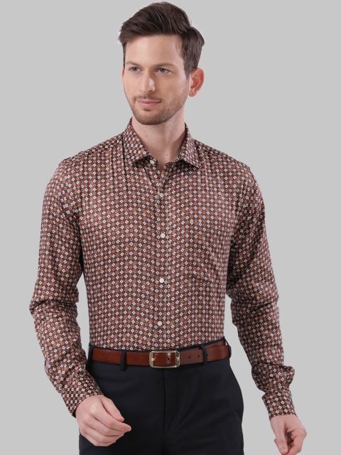 

Next Look Men Brown & White Slim Fit Printed Casual Shirt