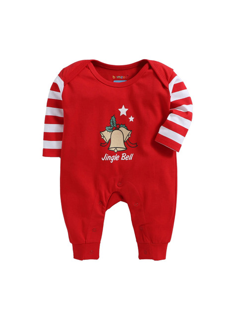 

BUMZEE Infants Red & White Striped Rompers