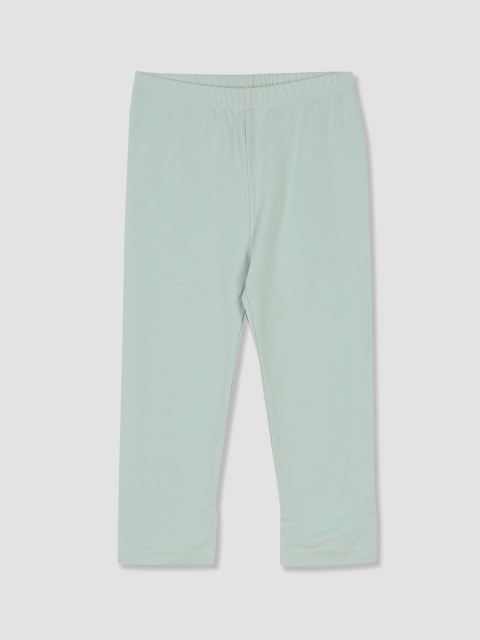 GAP Girls Blue Solid Bow-Cuff Leggings
