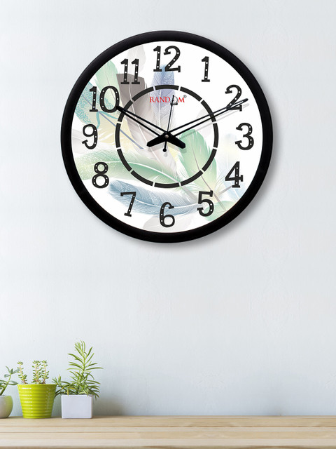 

RANDOM White & Black Round Printed 30.48 cm Analogue Wall Clock