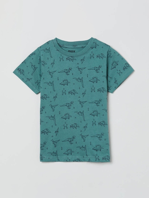 

max Boys Multicoloured Printed Round Neck T-shirt, Multi
