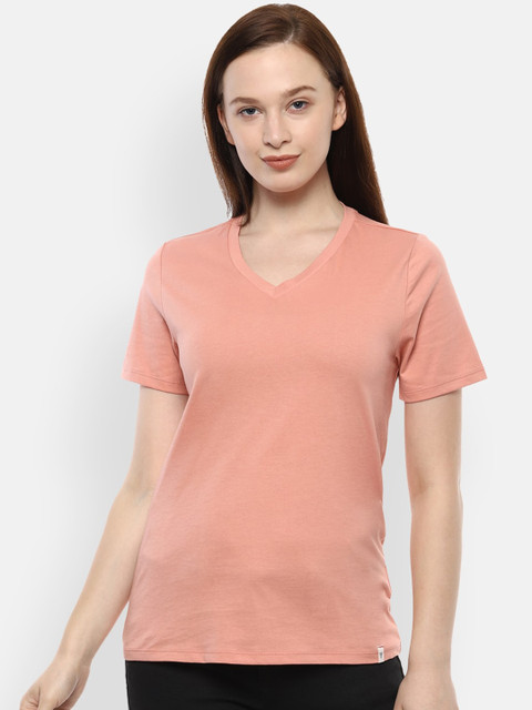 

Van Heusen Woman Women Peach-Coloured Solid Top