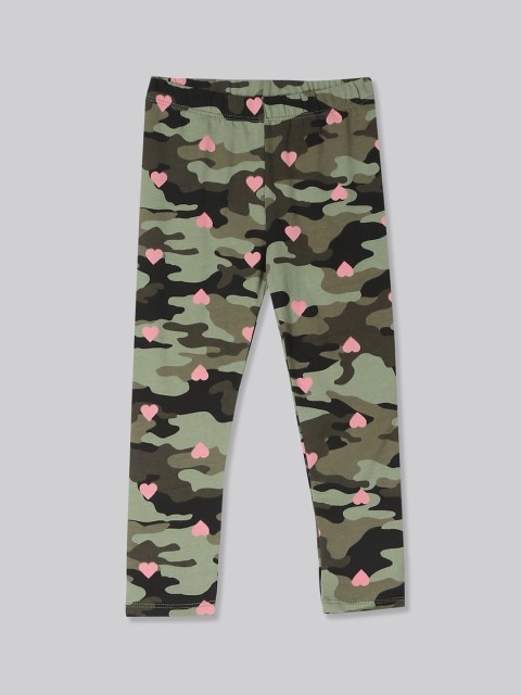 

GAP Toddler Girl Green & Pink Print Leggings In Stretch Jersey