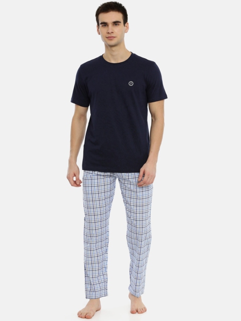

Joven Men Navy Blue & Blue Night Suit