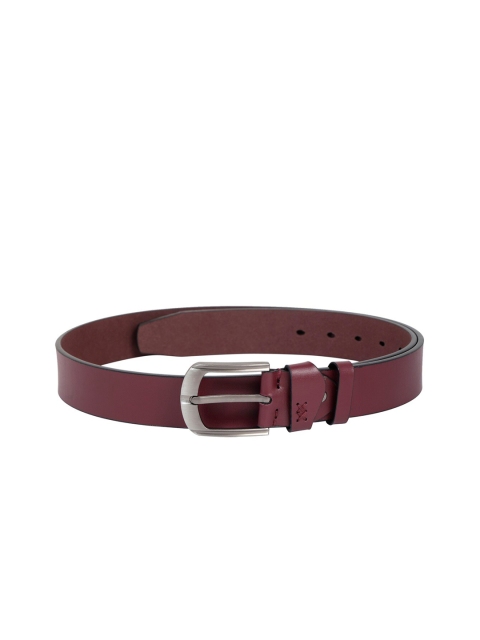 

ZEVORA Men Maroon Solid Belt