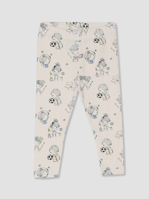

GAP Toddler Girl Off-White Print Leggings In Stretch Jersey