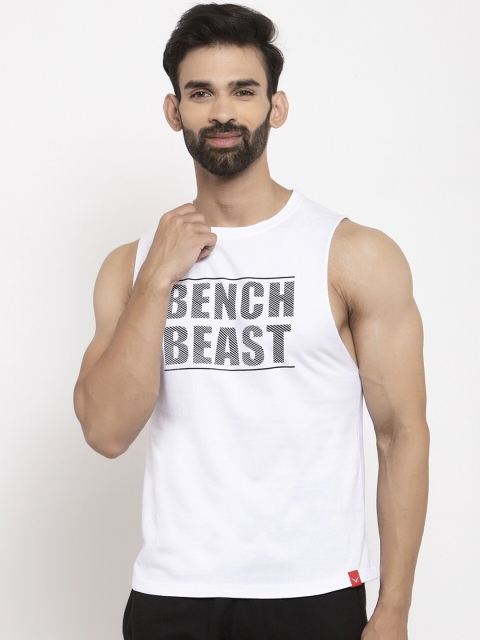 

Invincible Men White & Black Printed Round Neck T-shirt