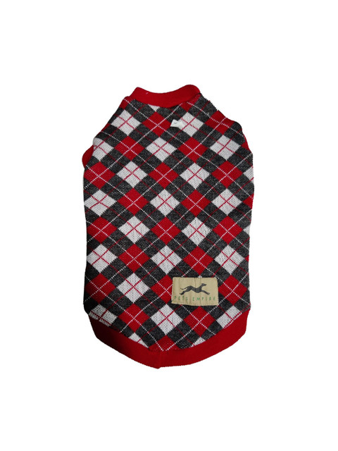 

PETS EMPIRE Red & Black Checked Dog Sweater