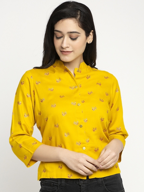 

Ayaany Women Yellow Printed Top