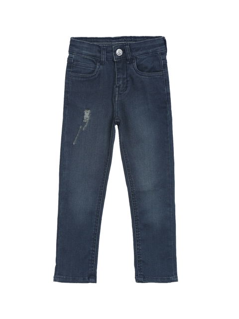

TALES & STORIES Boys Blue Regular Fit Mid-Rise Low Distress Jeans