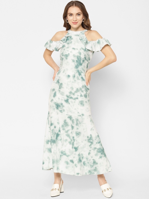 

NIXX Women Green Printed Maxi Dress