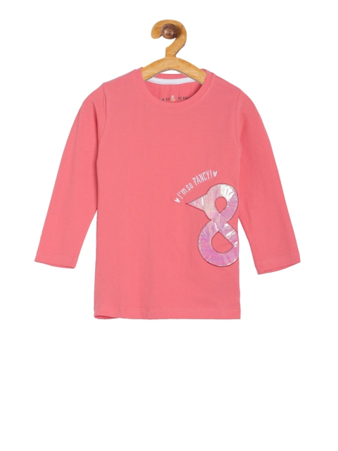 

TALES & STORIES Girls Rose Solid V-Neck T-shirt
