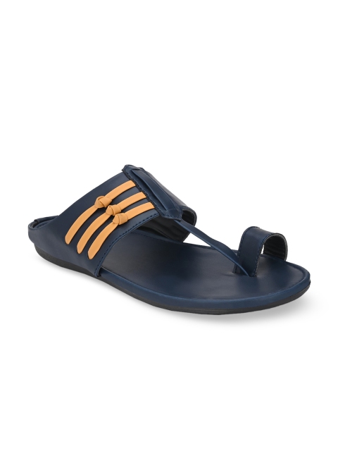 

Big Fox Men Navy Blue & Yellow Comfort Sandals