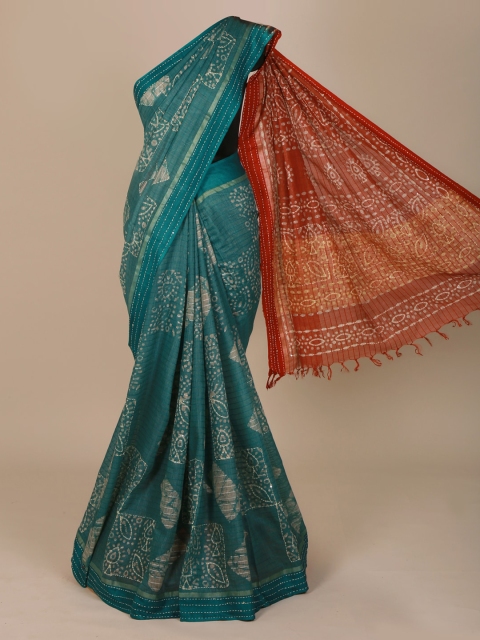 

Pothys Green Printed Saree
