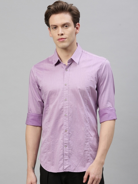 

RARE RABBIT Men Purple Tailored Fit Printed Casual Shirt
