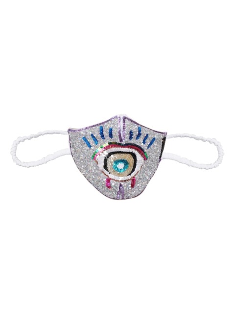 

DIVA WALK EXCLUSIVE Women Silver Coloured Embellished 2-Ply Outdoor Protective Face Mask