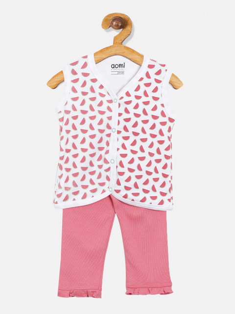 

Aomi Girls Pink & White Printed T-Shirt With Pants