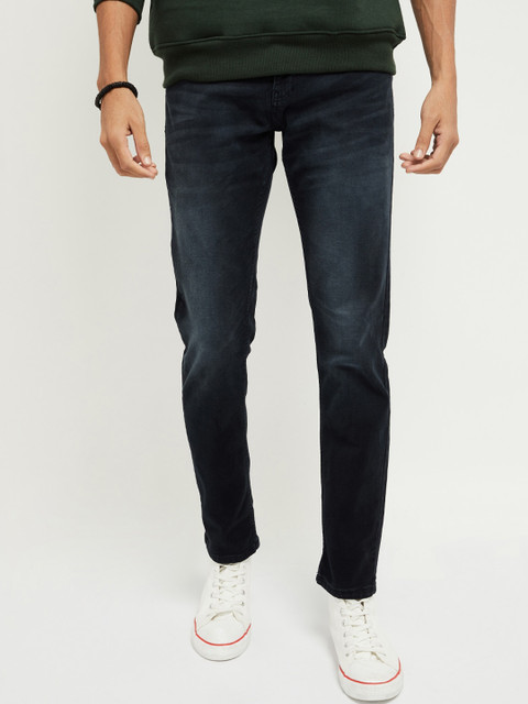 

max Men Navy Blue Slim Fit Mid-Rise Clean Look Jeans
