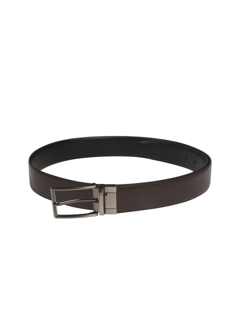 

CHRISTOPOLO Men Black & Brown Solid Reversible Genuine Leather Belt