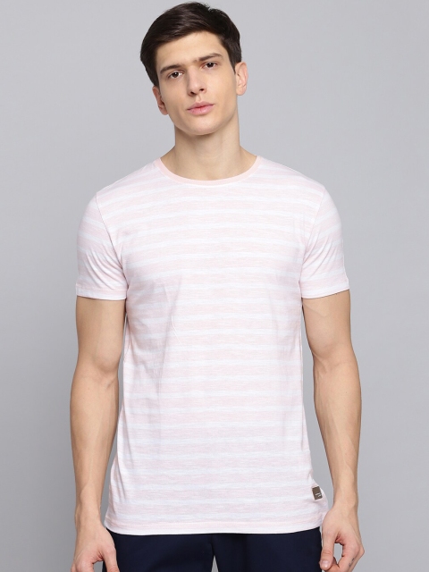 

LINDBERGH Men Pink Striped Round Neck T-shirt