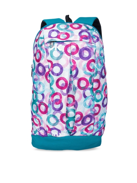 

Killer Unisex Teal Blue & Pink Printed Medium Backpack