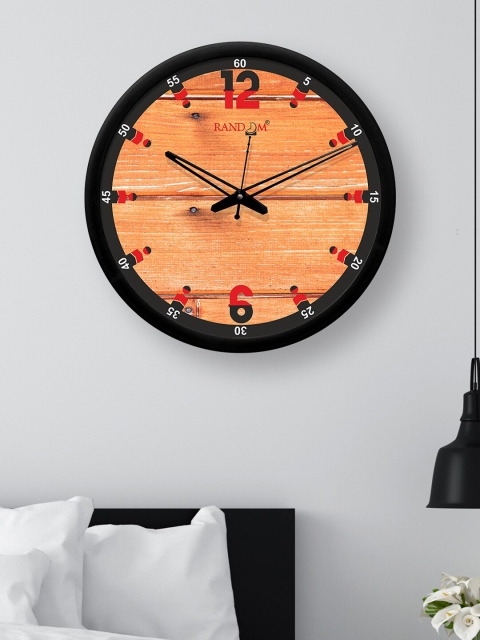 

RANDOM Brown & Black Round Printed 30.48 cm Analogue Wall Clock