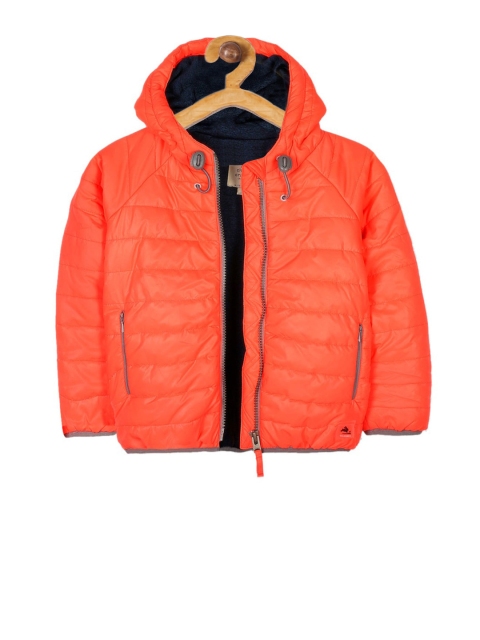 

Cherry Crumble Boys Orange Solid Durable Padded Jacket