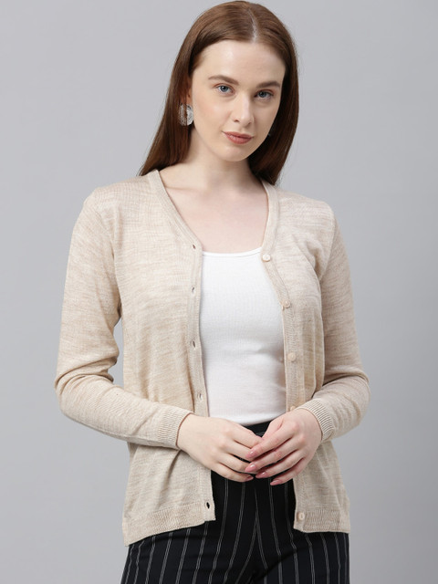 

Park Avenue Woman Beige Solid Cardigan