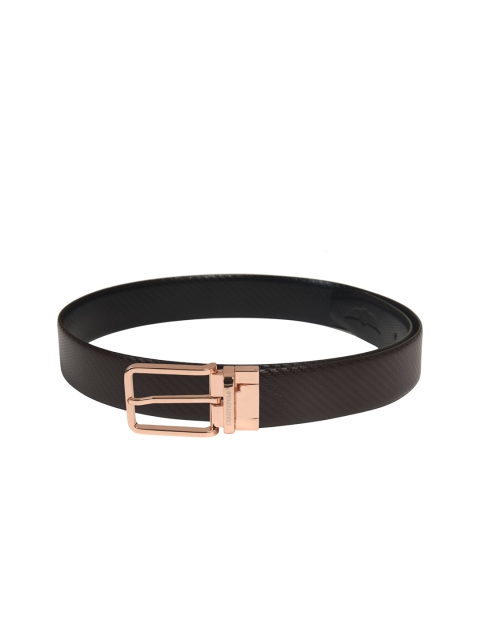 

CHRISTOPOLO Men Black & Brown Textured Belt