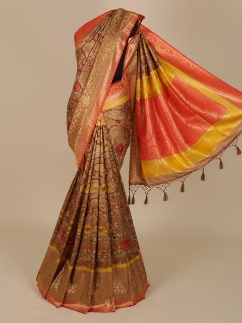 

Pothys Brown Floral Print Saree