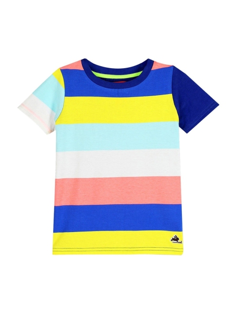 

Cherry Crumble Boys Multicoloured Striped Round Neck T-shirt, Multi