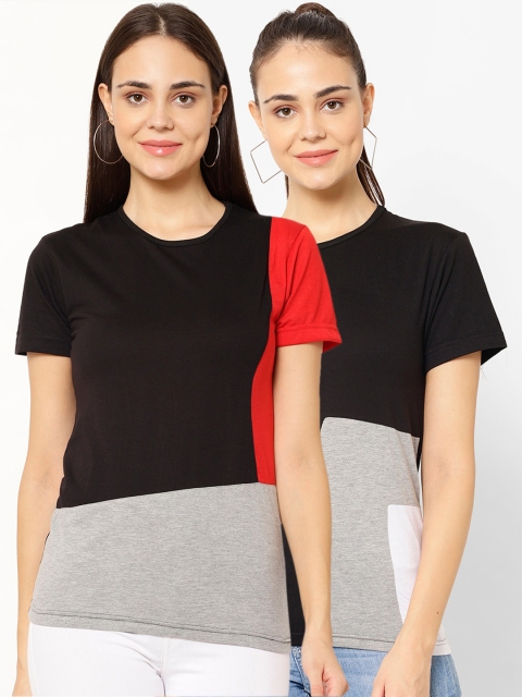 

VIMAL JONNEY Women Pack of 2 Printed T-shirts, Multi