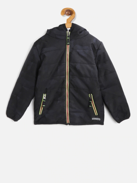 

Cherry Crumble Boys Black Solid Padded Jacket