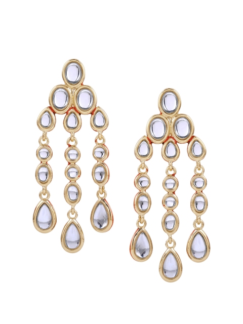 

Estele Blue Gold Plated Handcrafted Contemporary Drop Earrings