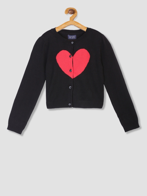 

The Childrens Place Girls Black Printed Cardigan