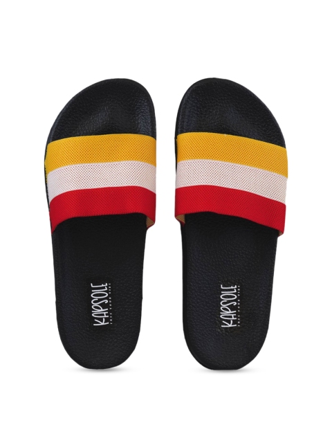 

KAPSOLE Men Red & White Striped Slider