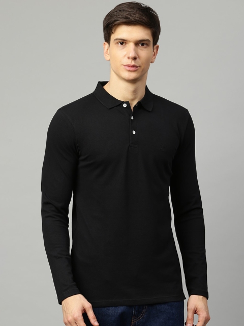 

LINDBERGH Men Black Solid Polo Collar T-shirt