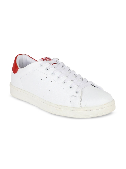

North Star Men White & Red Colourblocked Sneakers