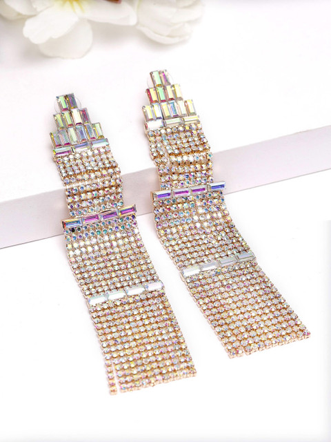 

AVANT-GARDE PARIS Off-White & Gold-Plated Contemporary Drop Earrings