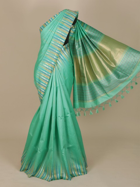

Pothys Green Striped Saree