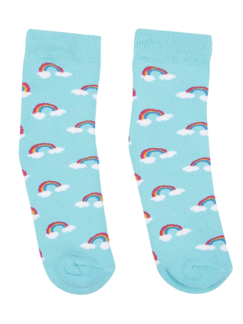 

Soxytoes Kids Blue Rainbow Patterned Calf-Length Socks