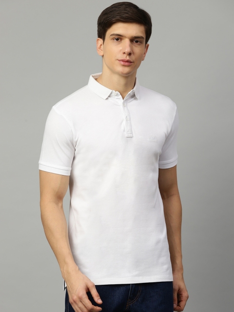 

LINDBERGH Men White Solid Polo Collar T-shirt