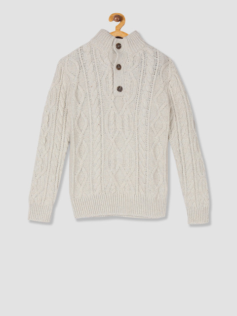 

GAP Boys Beige Self Design Pullover Sweater